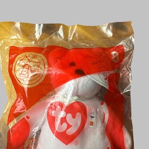 TY Teenie Beanie 2004 McDonald&#39;s Happy Meal Toy Shake The Bear #8 NIP
