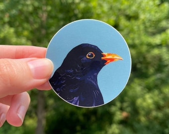Blackbird Circle Sticker | Vinyl Sticker | Bird Sticker | Laptop Sticker | Water Bottle Sticker