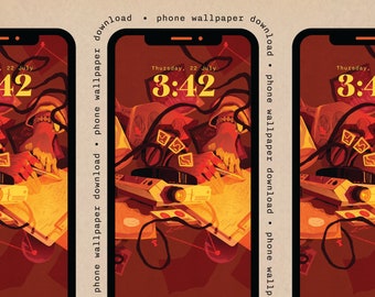 Sfondo illustrato per telefono con estetica misteriosa vintage / DOWNLOAD DIGITALE