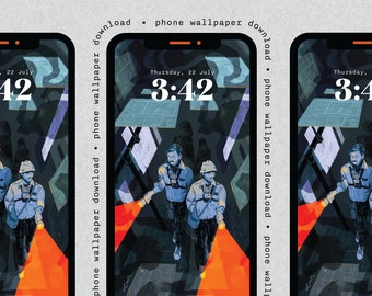 Ghost Hunting Illustrated Phone Wallpaper | DIGITAL DOWNLOAD
