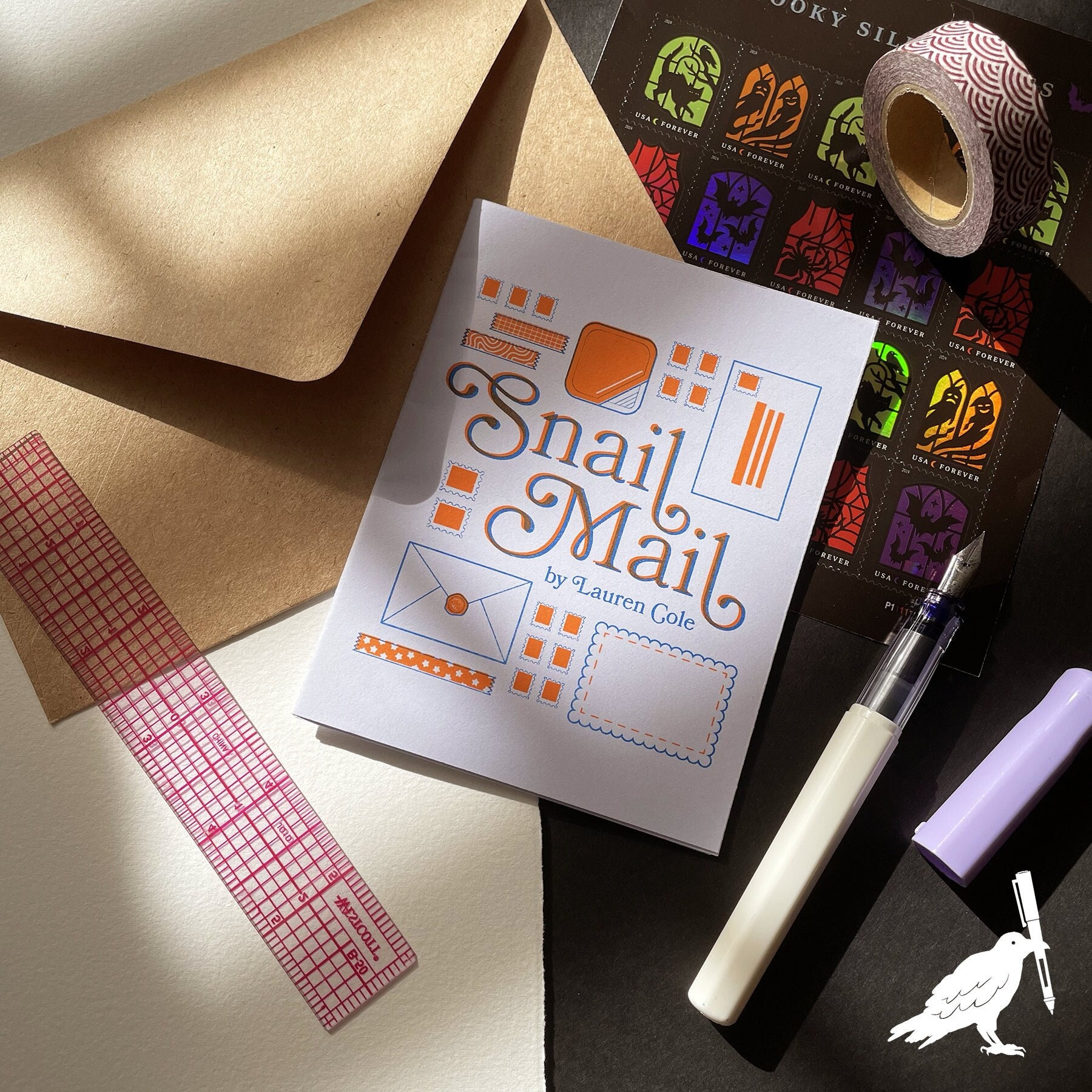 Snail Mail | A Risograph Zine of Stamps | PHYSICAL ZINE | Risograph Zine Artbook