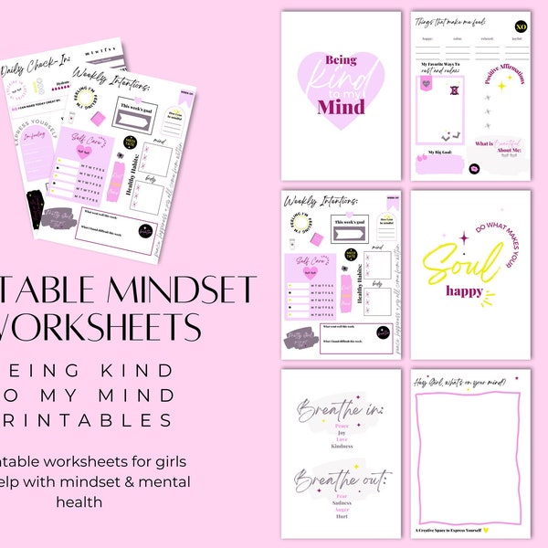 Teen Girls Journal | Mental Health For Teens | PLR | KDP | Printable Journal | Printable Planner | Ready To Use Printable | Digital Journal