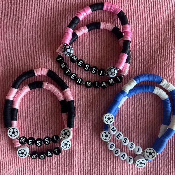 Set of 2 * Soccer friendship bracelets |  Miami inspired