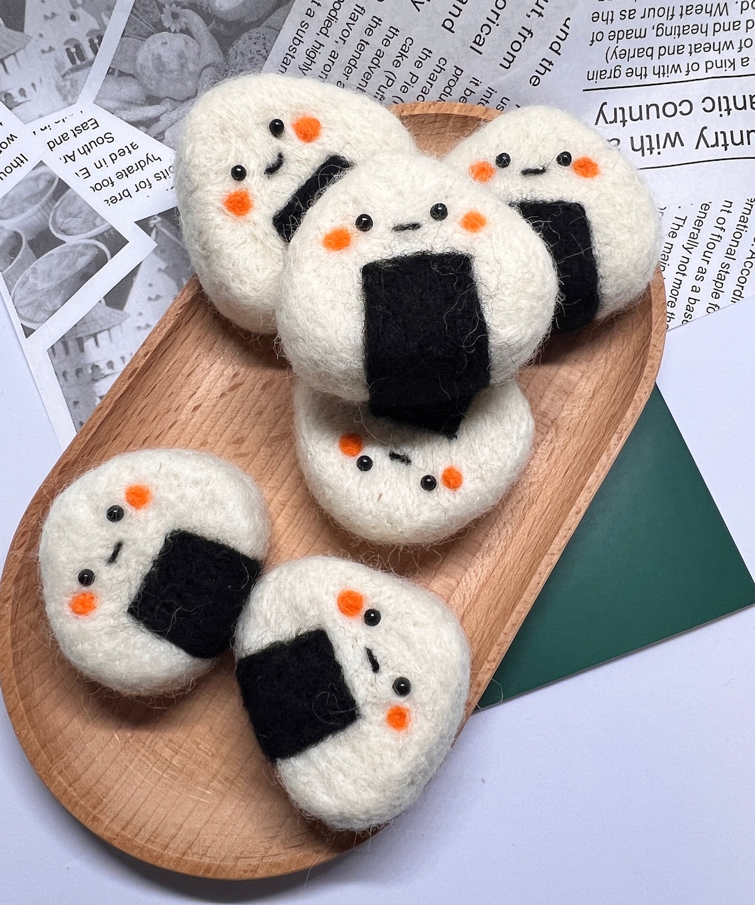 Rice Ball Handmade Onigiri Plushie Rice Ball Keychain or Fridge Magnet
