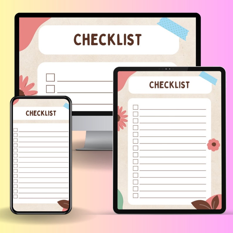 Minimal CHECKLIST Printable Simple Tasks List Template - Etsy