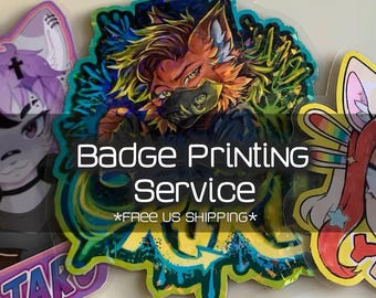 Furry Badge Printing Service: Laminated, Water Resistant with Free Clip & Free US Shipping
