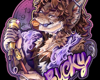 NICHT AI |  PHYSIKALISCHES Furry Badge | Benutzerdefinierte Hand gezeichnete Fursona Kunst