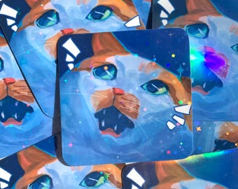 Meme Cat 3” Holographic Sticker | | Please Read Description | NO TRACKING