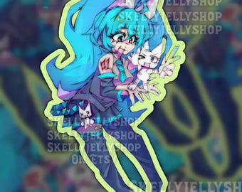 MIKU X FEMTANYL Holographischer Aufkleber |  INOFFIZIELLES Merch | |  Bitte lesen Sie die Beschreibung | Keine Sendungsverfolgung