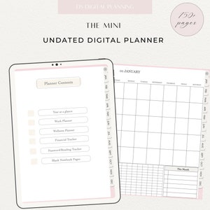Undated Digital Planner, Planner bundle, Goodnotes Planner, Ipad Planner, Minimalist