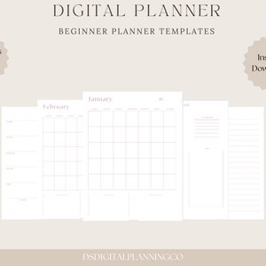 Undated Pink Planner- Undated Digital Planner, Goodnotes Planner, PDF Planner Templates, DSDigitalPlanningCO