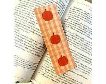 Marcapáginas de calabaza otoñal / Regalo para amantes de los libros