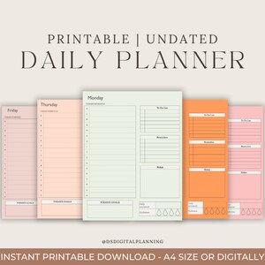 The Daily Planner-  Undated Digital Planner Templates, Goodnotes Planner, Pastel colors, iPad planning, DSDigitalPlanningCO