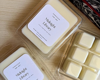 EverwoodandInk | Midnight Library Wax Melts | Creamy Woods & Sweet Musk Scent | Cozy Wax Melts | Book Lover Gift | Hand-Poured