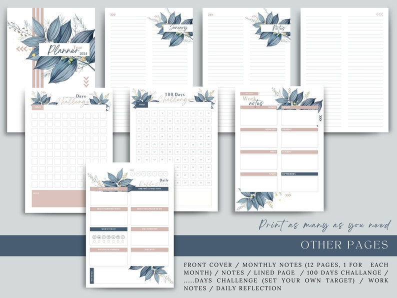 Year at a Glance 2024 Printable Year Planner Bundle A4/A5 - Etsy