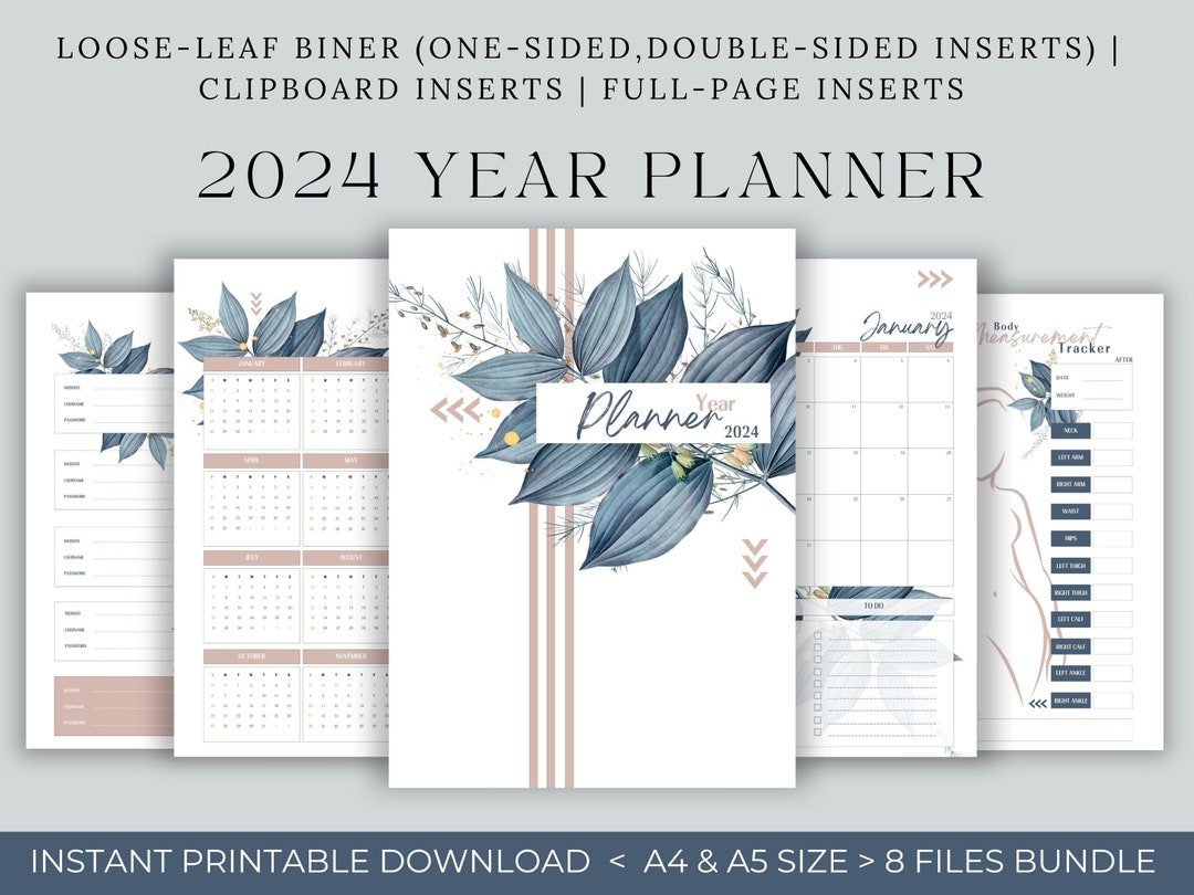 Year at a Glance 2024 Printable Year Planner Bundle A4/A5 - Etsy