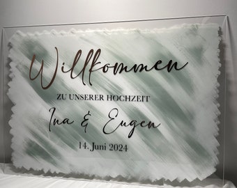 Willkommensschild Hochzeitsschilder Welcome Sign Wedding acrylschild Acrylschilder Schilder Herzlich willkommen zu unserer Hochzeit