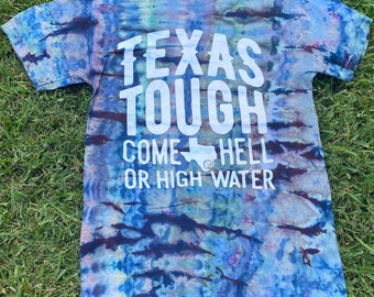 TOUGH SIZE SMALL • Blue Black Grey Tie Dye Tee