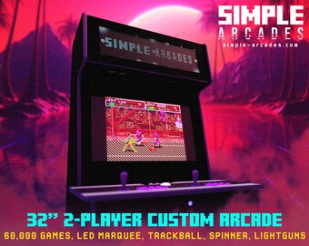 Two Player Upright Arcade / 60,000 Classic Games / 32" HD Monitor / With Trackball, Spinner, Dual Light Guns, Controllers