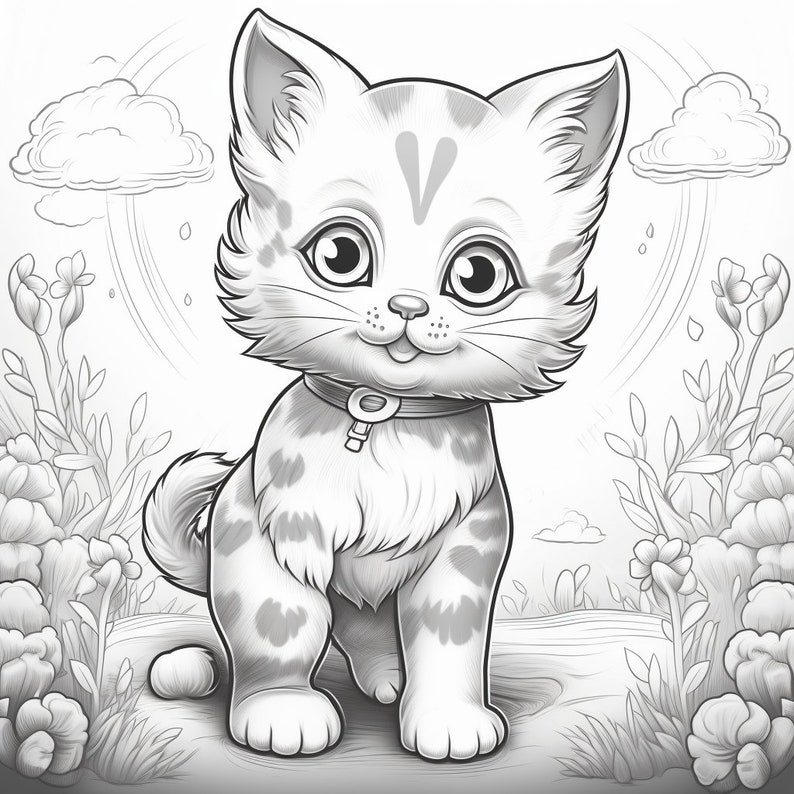 30 Coloring Pages of Cute Cats Coloring Pages Digital Download ...