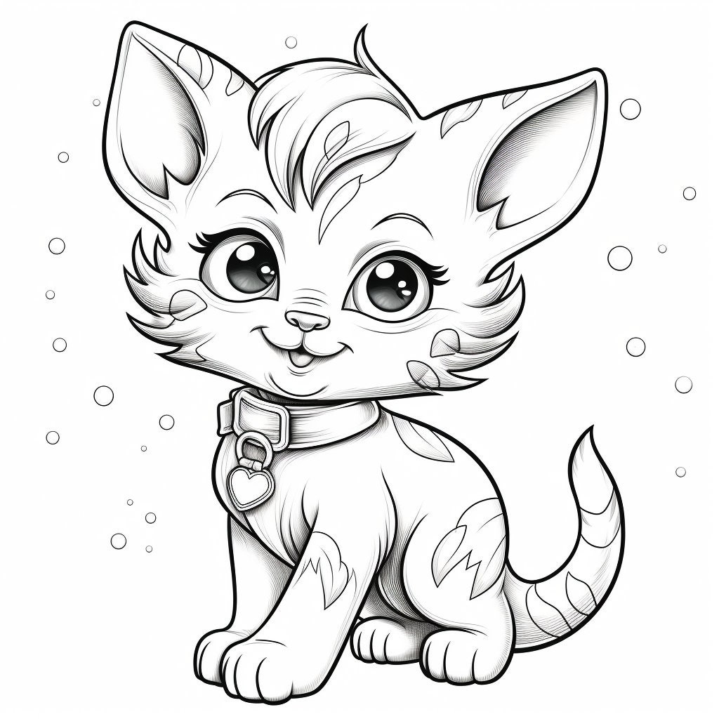30 Coloring Pages of Cute Cats Coloring Pages Digital Download ...