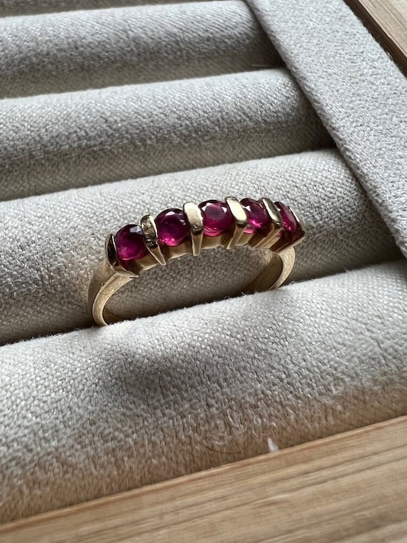 Vintage 14k Gold Ruby Ring, Vintage Ruby Ring, 14k