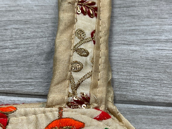Vintage 70s Floral Embroidered Shoulder Bag, Hand… - image 8