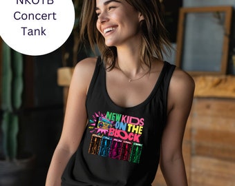 Retro 80s NKOTB Concert Tank.  Blockhead Vintage New Kids on the Block Tank Top, NKOTB fans, 80s enthusiasts, and summer concert lovers!