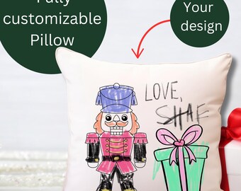 Custom Art Keepsake Pillow, Your Kids Drawing Keepsake,throw pillow, custom pillow, personalized Christmas gifts