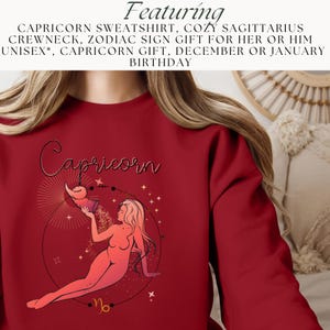 Capricorn Sweatshirt, Cozy Capricorn Crewneck, Zodiac Sign Gift for *unisex* Capricorn Gift, December or January Birthday