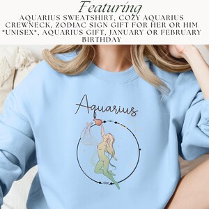 Aquarius Sweatshirt, Cozy Aquarius Crewneck, Zodiac Sign Gift for *unisex* Aquarius Gift, January or February Birthday