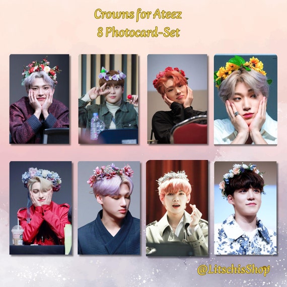 ATEEZ OT8 Fanmade Photocards (flower) Crown Set - Etsy