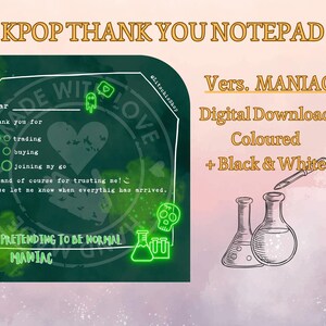 KPOP Dankeschön Karte - Trading Notepad - Stray Kids Maniac Vers. - Farbig + Schwarz & Weiß