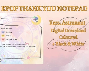 KPOP Thank You Card - Trading Notepad - BTS Whalien Vers