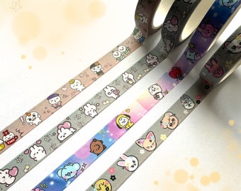 Cute Kpop Washi Tape - Ateez - Teezmon, Stray Kids - Skzoo, BTS - BT21
