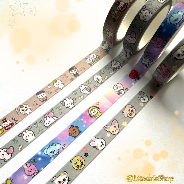 Süßes Kpop Washi Tape - Ateez - Teezmon, Stray Kids - Skzoo, BTS - BT21