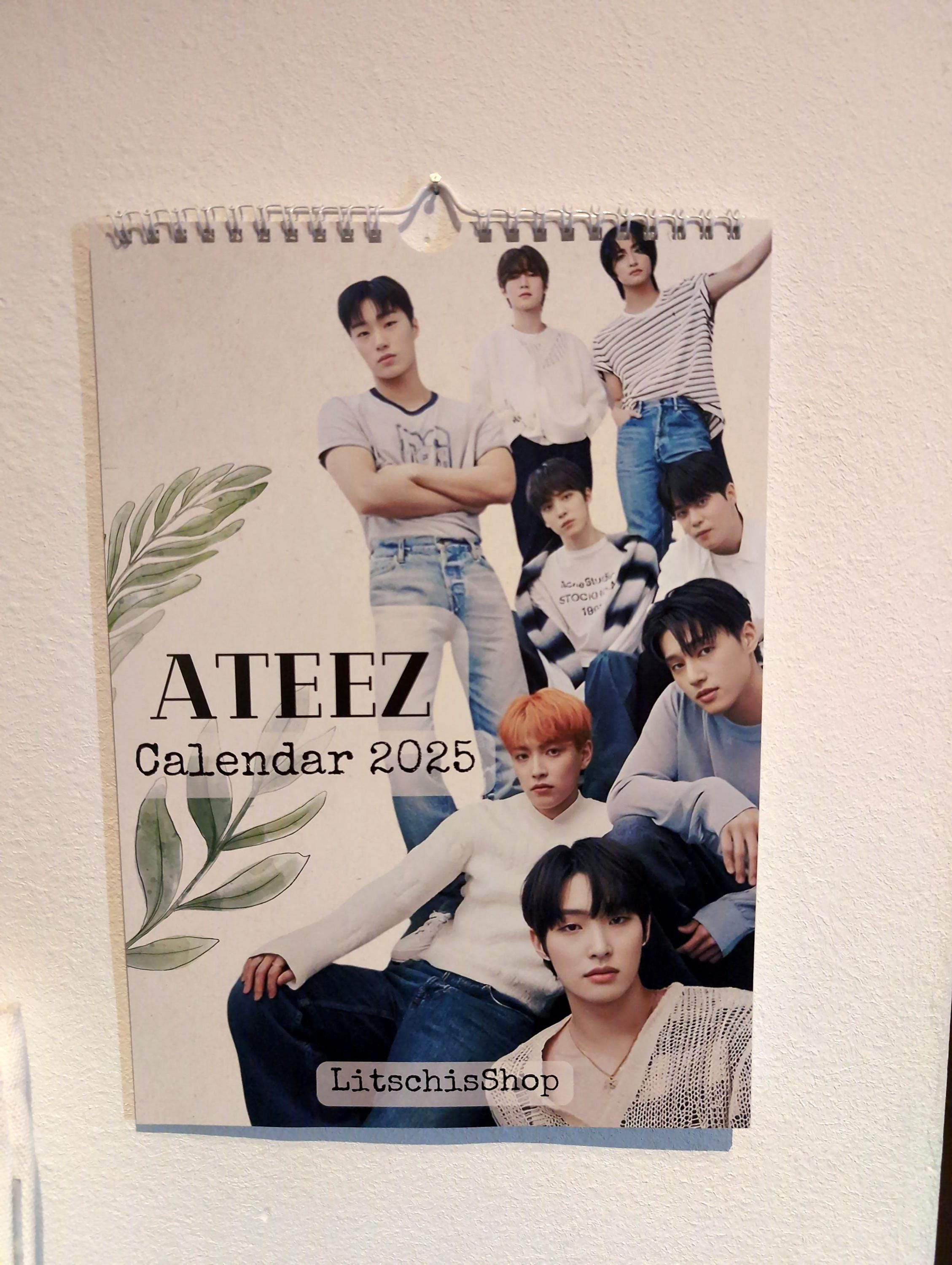 KPOP - Ateez Calendar (wallcalendar) 2025 - A4 - All Members