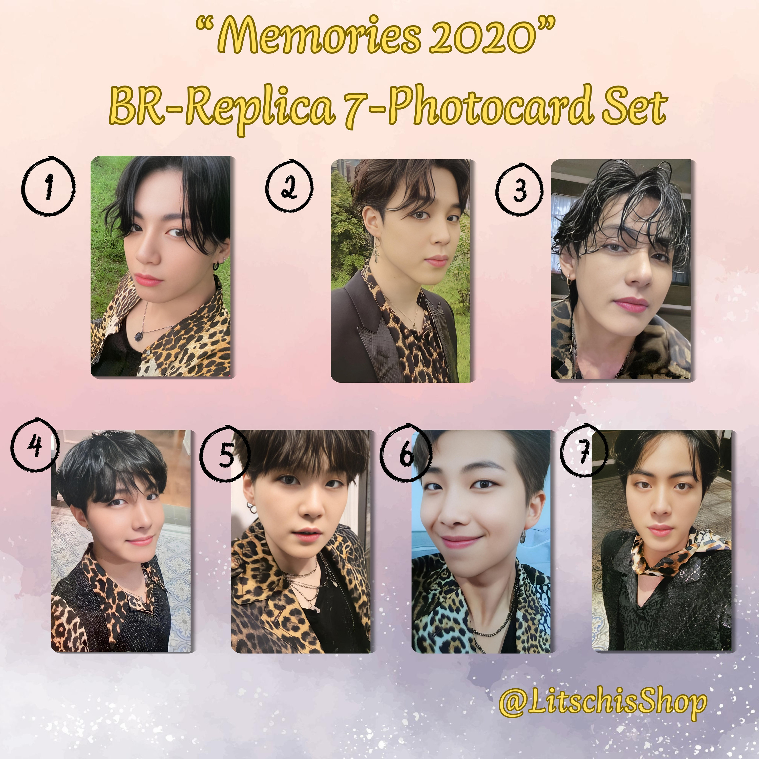 BTS Memories 2020 Blu-ray Fanmade Photocards (yoongi, Namjoon