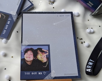 Bloc-notes BTS « Mikrokosmos » - Vers. Taehyung et Jungkook / Feuilles de notes KPop / Bloc-notes 10,7 x 13,9 cm