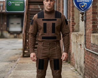 Star wars Inspire Din Djarin Mandalorian Custom Kopfgeldjäger 3-teilige Fliegerkombi mit Han Solo Gürtel & Mando Schuhen