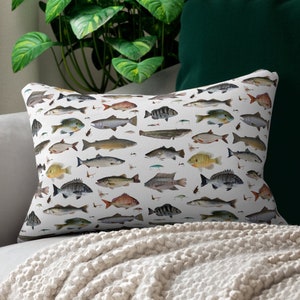 Angeln Kissen Multicolor Akzent Kissen, Cabin Kissen, Dekokissen Dekokissen für Fischer