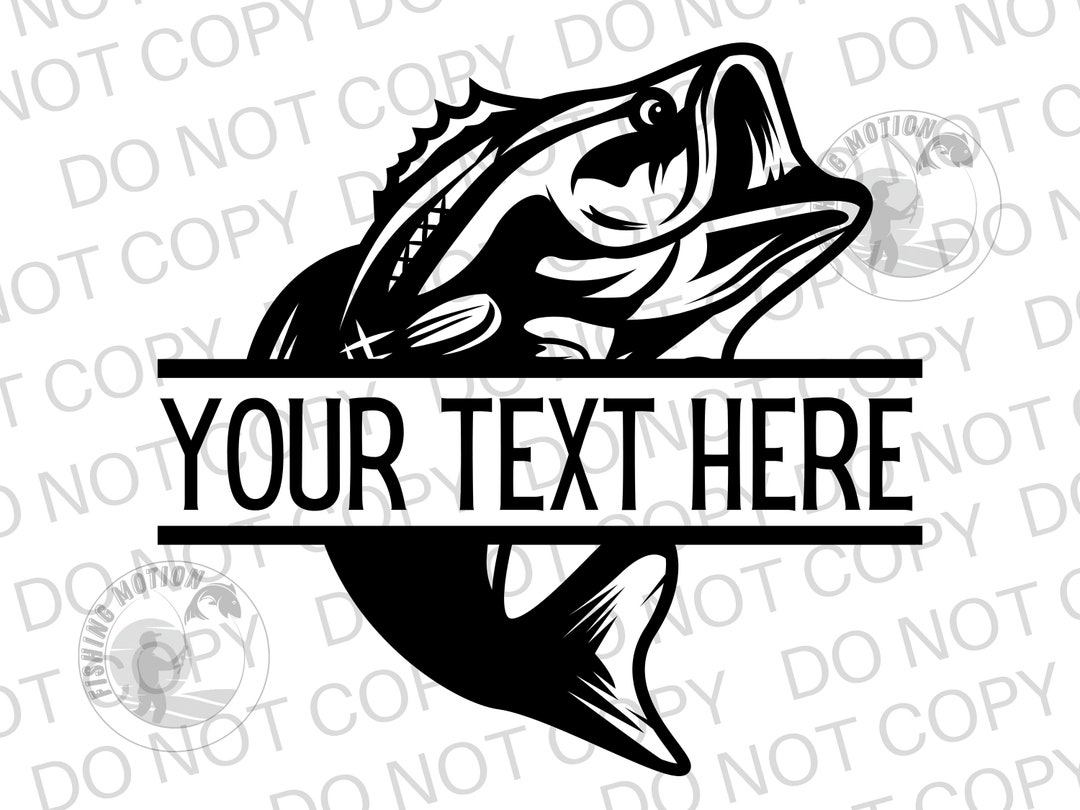 Bass Fishing Name SVG, Fishing PDF, JPEG Bass Fish Custom Text Design