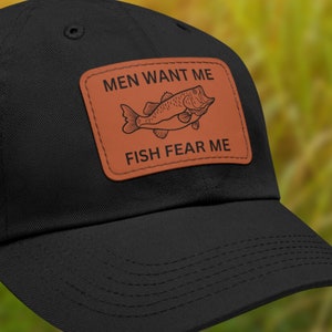 Fishing Hat (Men Want me fish fear me) for women, fishing hat for her fishing gift for girls, females for any type of gift, fly fishing cap