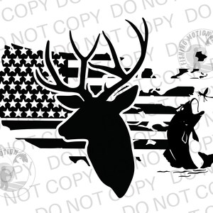 Hunting Fishing Distressed American Flag SVG, PNG Graphic Digital Download Fishermen Hunter American Flag, Outdoor Lover Style USA Graphic