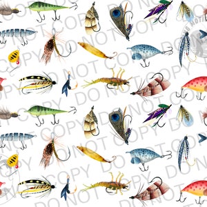 Watercolor Fishing PNG Watercolor Fishing Lures Clipart for