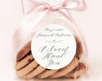 Sweets Thank You Label Wedding Favor Thank You Reception Sticker Wedding Bag Favor Sweet Treat Custom Tag Wedding Day Personalized Sticker