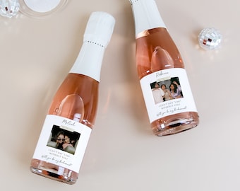 Bridesmaid Wine Proposal Custom Photo Label Bridal Party Wine Label Custom Photo Wine Bottle Sticker Labels Bridesmaid Gifts Wine Sticker