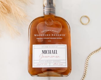 Whiskey Groomsmen Label Liquor Best Man Proposal Bourbon Groom Be My Bestman Customized Whiskey Label Wedding Party Usher Proposal Whiskey
