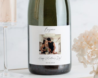 Custom Champagne Label Her Valentines Gift Ideas Husband Personal Wine Label Sticker Custom Wine Our First Valentines Day Gift For Bf