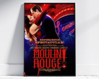 Moulin Rouge The Musical -  West End - Broadway Play - Musicals - Theatre Vintage Poster Print  Wall Art - A5 A4 A3 A2